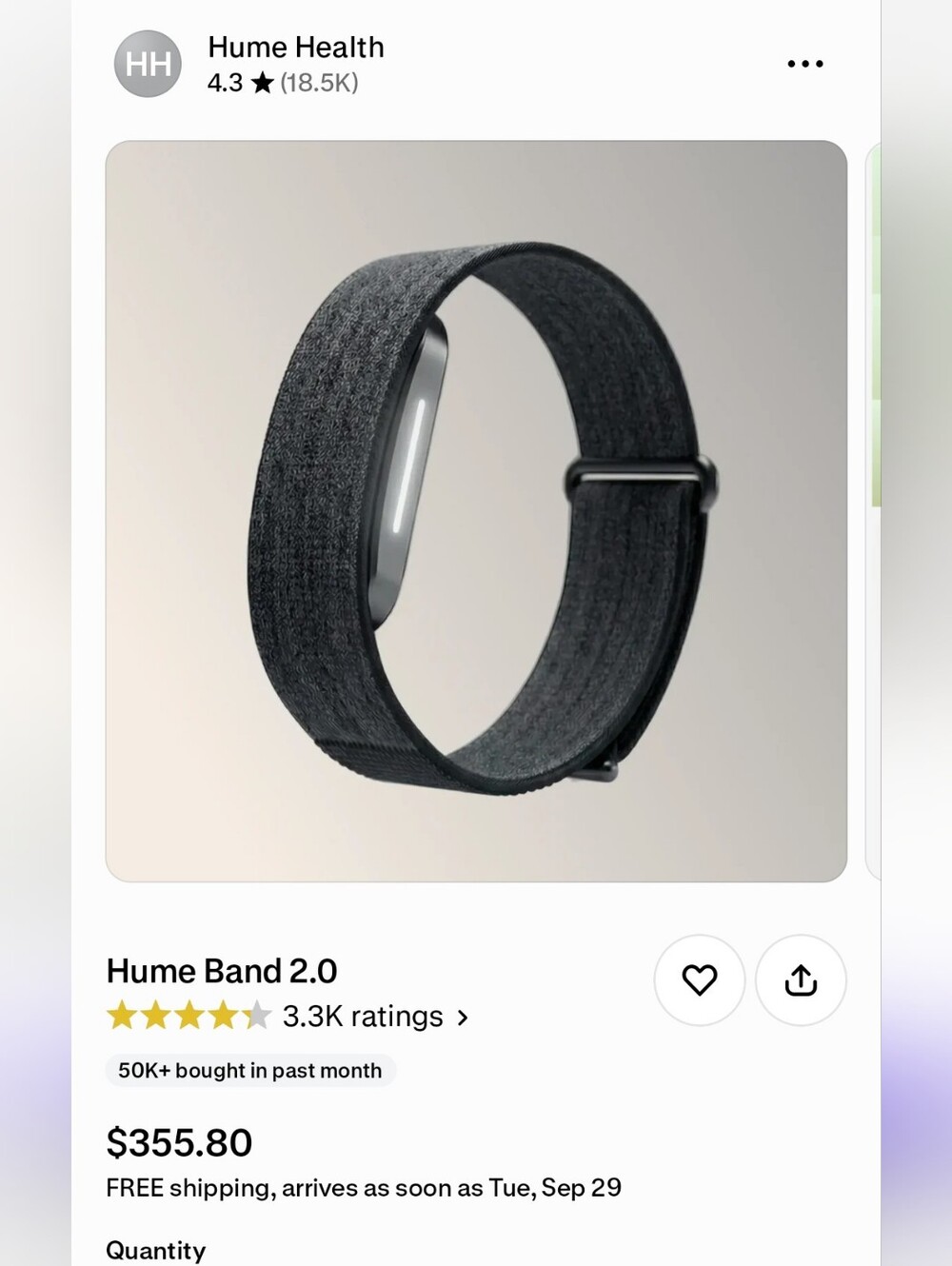 Hume Health Span Band 2.0 Black Fabric Watch Strap